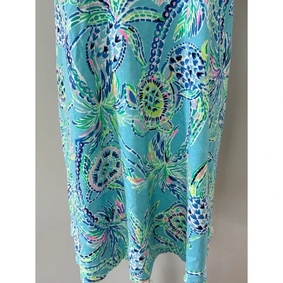 Lilly Pulitzer Pineapple Turtle Print V Neck Criss Cross Short Sleeve Dress‎ - Picture 3 of 10